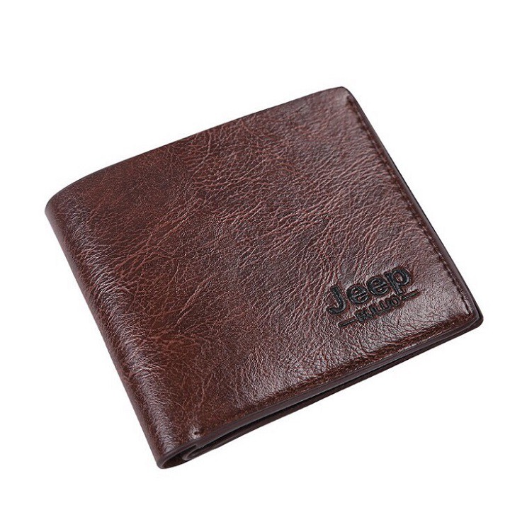 Ví Da Nam Jeep Sang Trọng, Chất Da Cao Cấp Bền Chịu Áp Lực Đàn Hồi Đè Nén Tốt, Size 12*10*2 cm ba màu đen, nâu, da bò