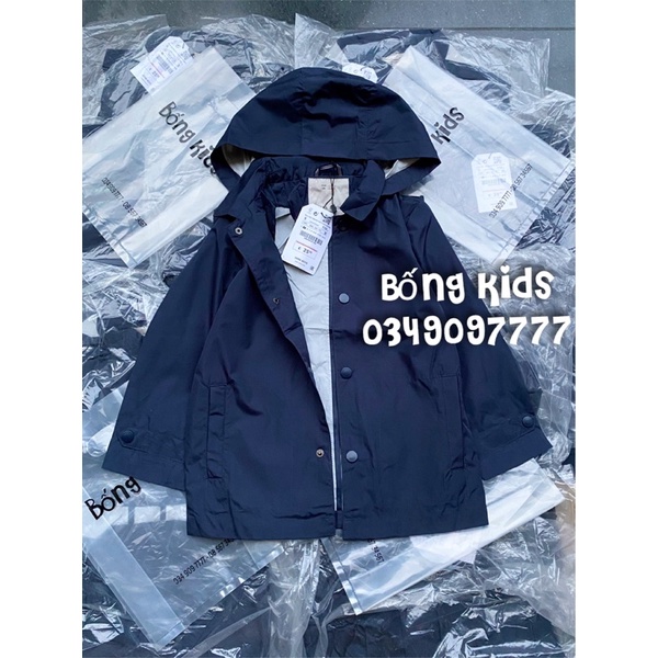 Áo Parka Chống Nước Bé Trai Xanh Than ZR