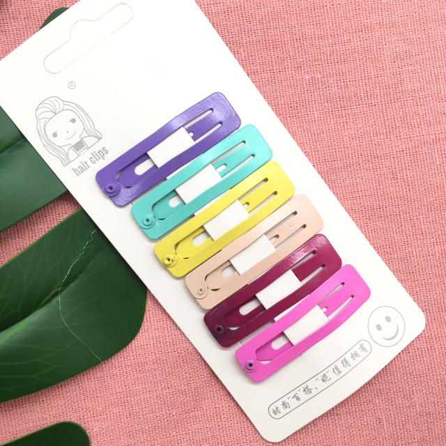 Set 6 kẹp tóc nhiều màu