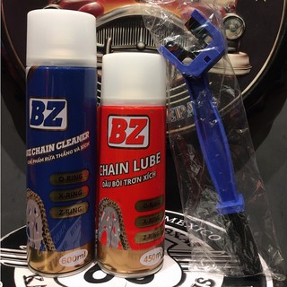 COMBO BZ: VỆ SINH SÊN XÍCH BZ - BÔI TRƠN SÊN BZ TẶNG CỌ VỆ SINH CHUYÊN DỤNG