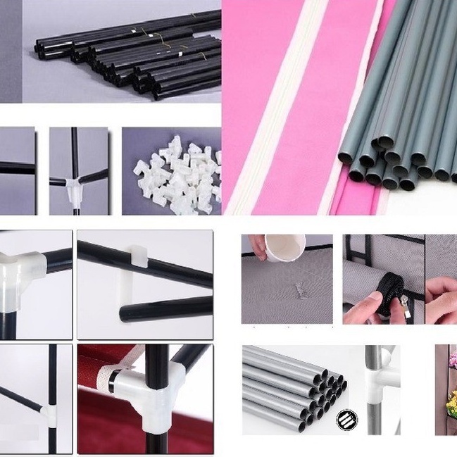 [Siêu Giảm Giá] Tủ Đựng Quần Áo Vải Tủ Vải Khung thép 3D Cao Cấp Tủ treo quần áo 1,2,3 Buồng Bảo Hành Lâu Dài 2 tháng