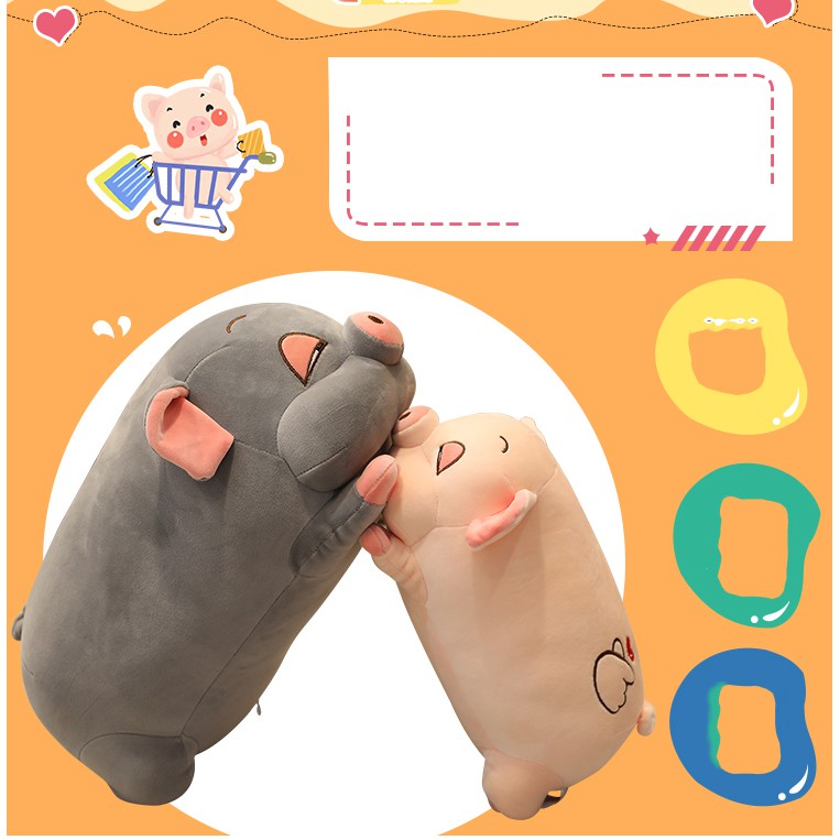 Bộ chăn gối 3 trong 1 hình heo lười dễ thương