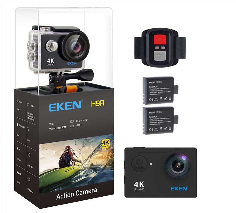 Camera hành động Sport cam chống rung Wifi ULTRA HD EKEN H9R, Bộ sp Camera hành trình eken h9r plus, Eken 4k ultra hd