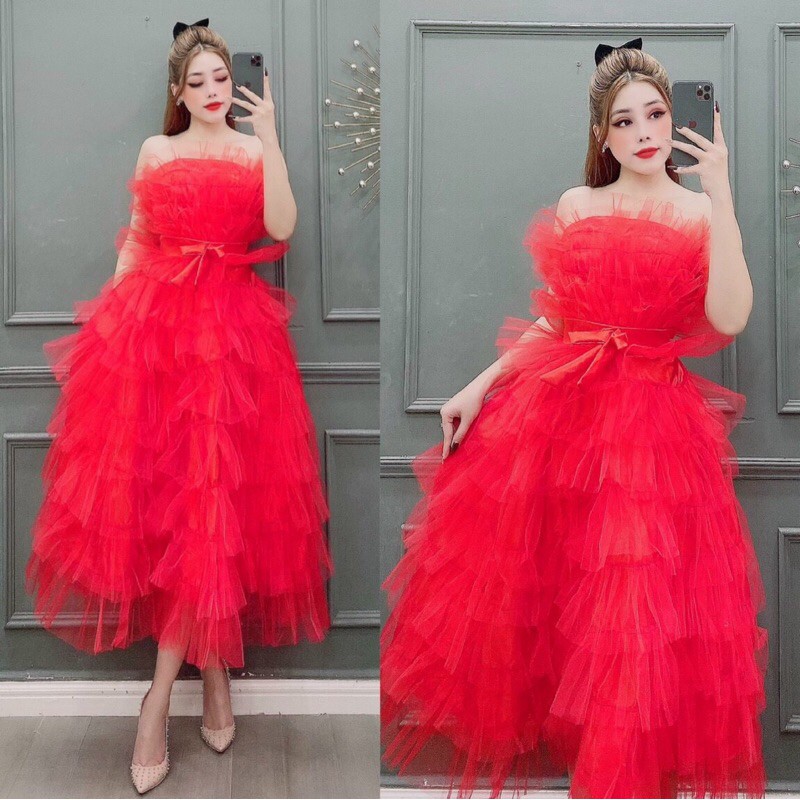 [Mã FATHANG5 giảm 10K đơn 50K] ĐẦM XOÈ LƯỚI XẾP TẦNG CAO CẤP - SIZE M/L đến 58kg - MS228V | BigBuy360 - bigbuy360.vn