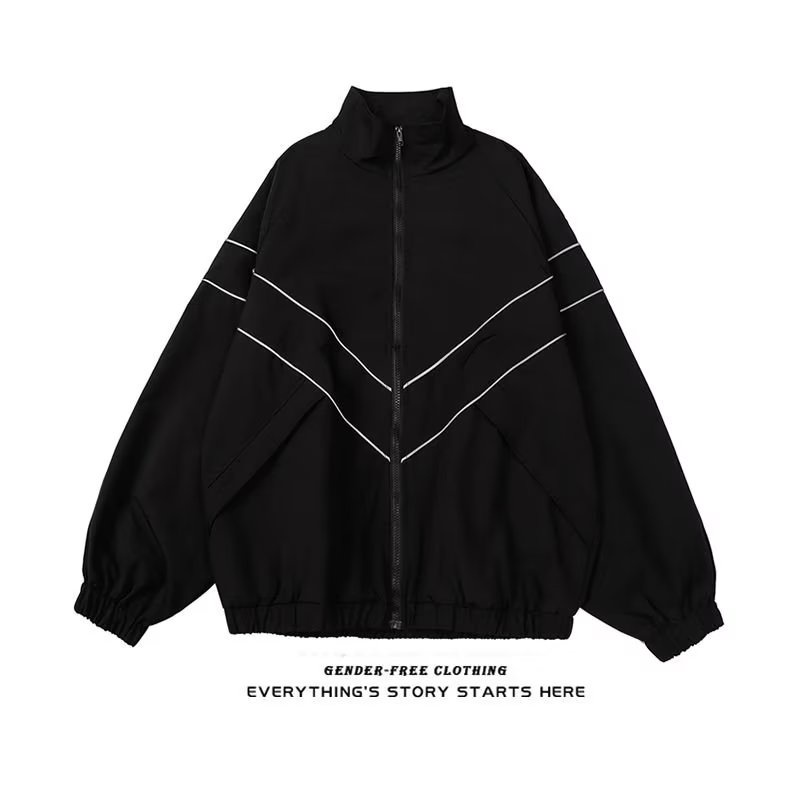 Áo Khoác Cổ Đứng Dáng Rộng Phong Cách Retro Đường Phố Cho Nam Giới Có Size M-2XL