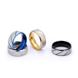 Nhẫn inox nam sọc nhiều màu thép không gỉ
