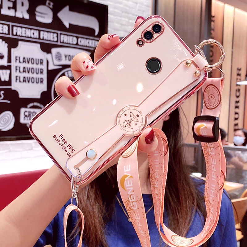 Ốp Điện Thoại silicone Mềm Mạ Điện Kèm Dây Đeo Cho HUAWEI P30 LITE P20 P30 P50 P20PLUS P50PRO Y6 2020 Y6 2019 Y9