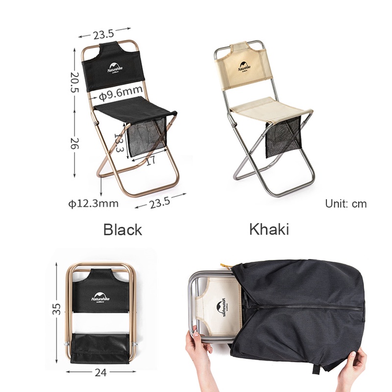 Ghế Xếp Tựa Lưng Mini  Dã Ngoại Naturehike NH18M001-Z