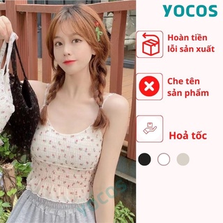 Áo dây có mút sẵn hoa nhí Áo lót không gọng chất voan YOCOS BRA036