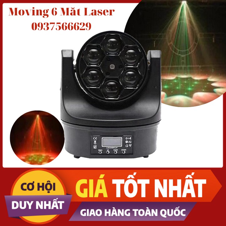 [ SALE OFF ] Đèn Moving 6 Mắt Có Laser Dùng Cho Sân Khấu, Bar, Karaoke - Magic Store SG