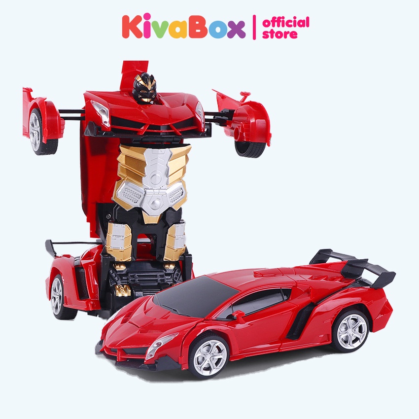 Ô tô điều khiển từ xa biến hình robot KIVABOX, nhựa ABS bền bỉ, chịu được va đập