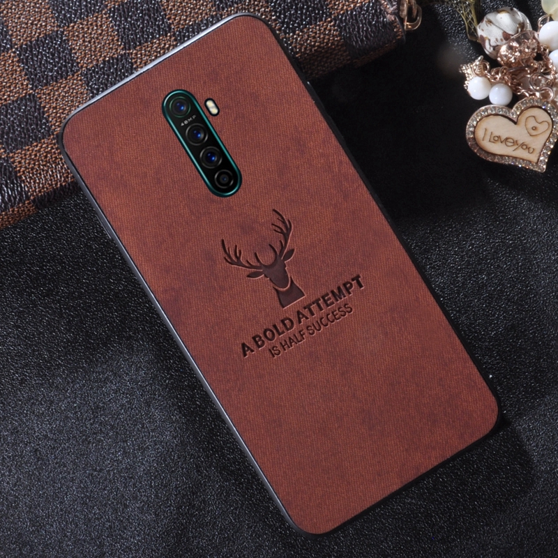 Ốp lưng bọc da dập hình hươu cho điện thoại OPPO Reno 2 2Z 2F A11X A9 2020 A5 2020 A11