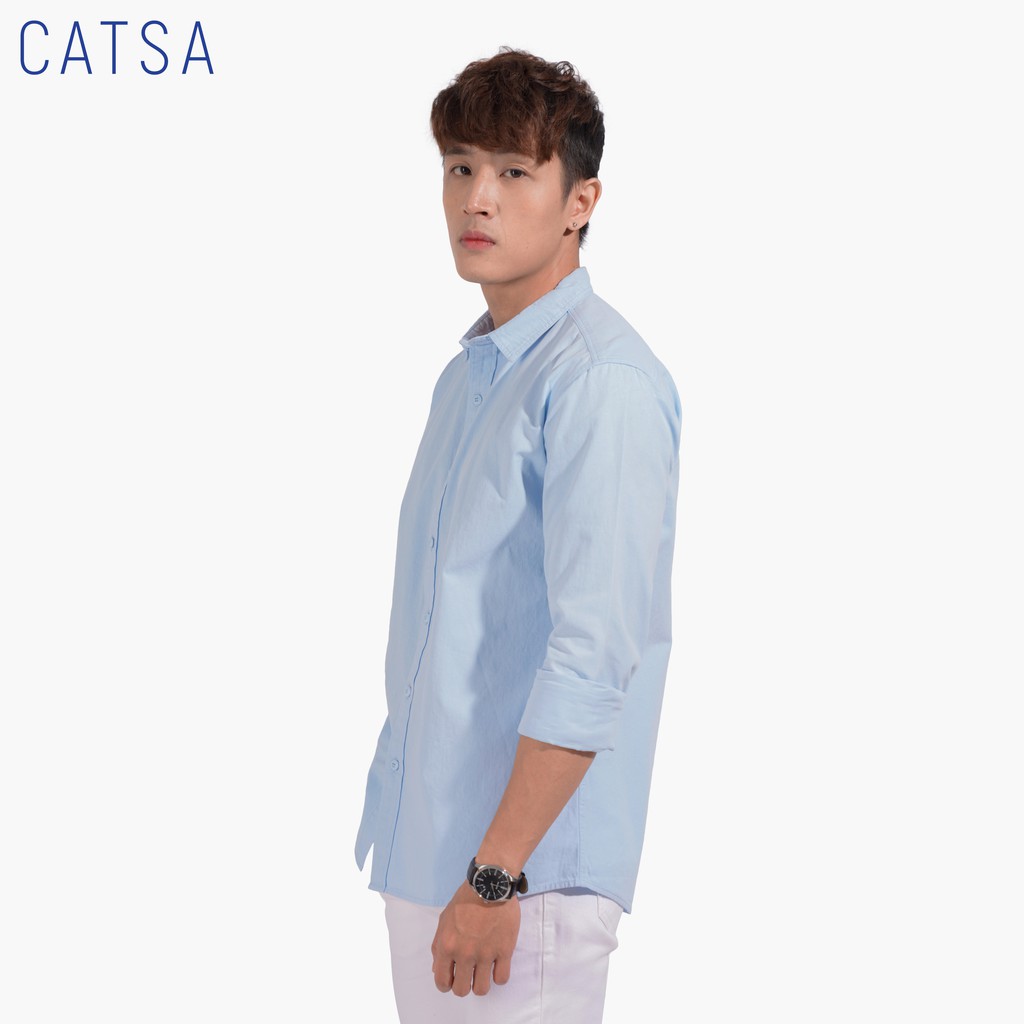 CATSA Áo sơ mi Oxford xanh biển ASC272