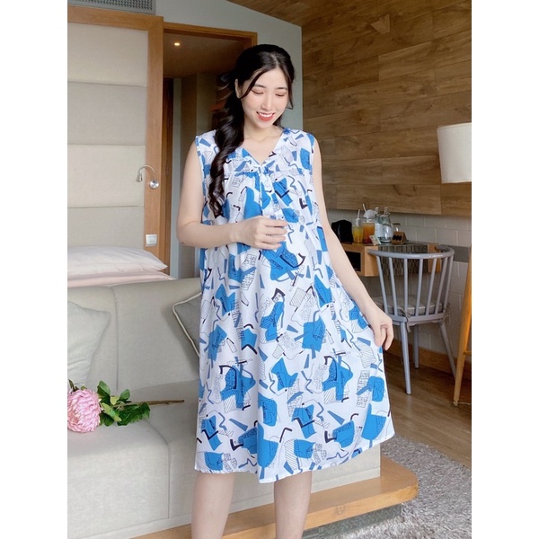 EVERMOM | Đầm tôn hai da thái form suông nơ cổ siêu nhẹ và mát