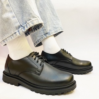Giày chunky derby da bò thật Bảo hành 12 tháng, da bò nhập khẩu cao cấp mã M003 đế cao su đúc nguyên khối