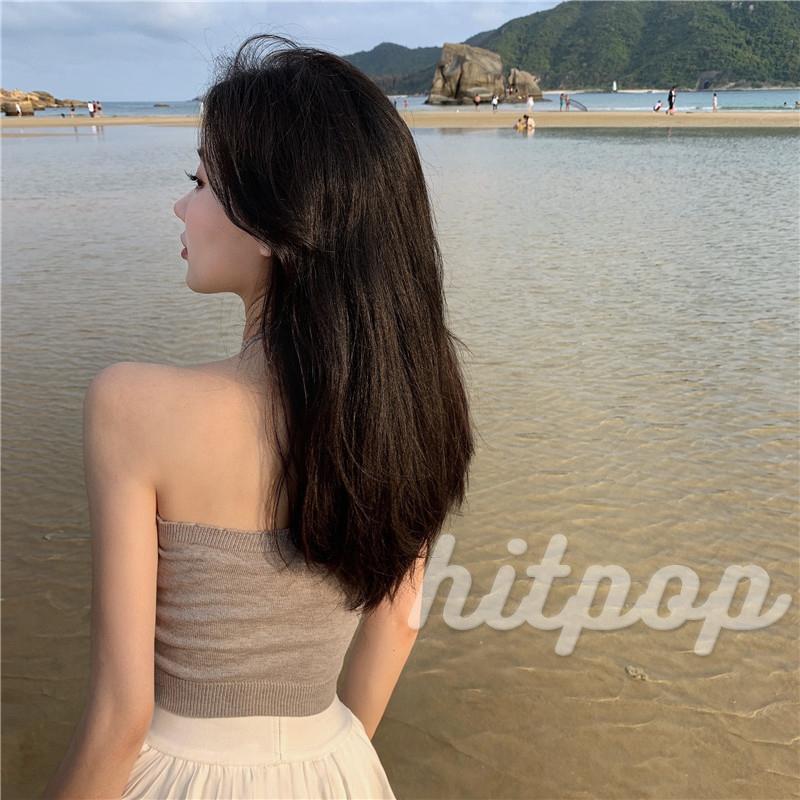 Áo Dây Đan Len Lửng Không Tay Hở Lưng 5 Màu Tùy Chọn Gợi Cảm Thời Trang Cho Nữ | BigBuy360 - bigbuy360.vn