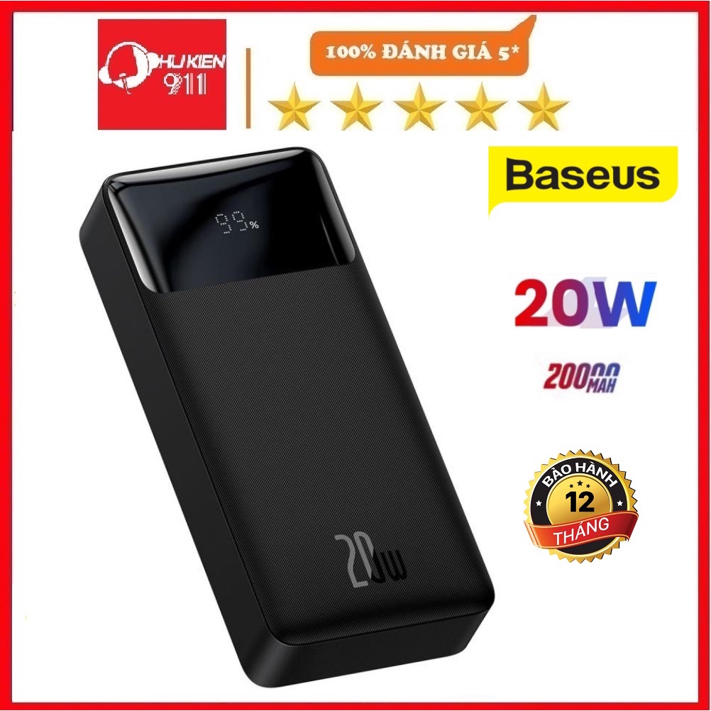 Pin sạc dự phòng baseus bipow 20W, 10000mah, 20000mah cho iphone, samsung oppo xiaomi sạc nhanh 20w