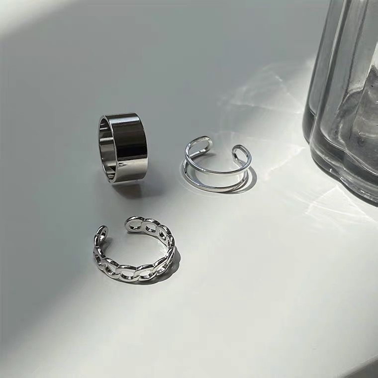 Set 3 Nhẫn Hở Thời Trang Có Thể Điều Chỉnh Kích Cỡ