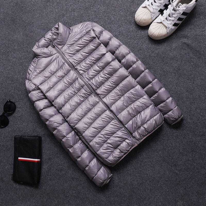 Áo Khoác Phao Siêu Mỏng Nhẹ Cổ Đứng Dáng Ngắn Thời Trang Thu Đông Cho Nam