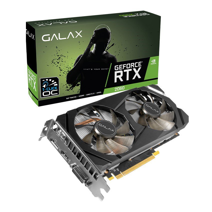 Card đồ hoạ VGA Galax RTX 2060 plus (1 - Click OC) 6GB GDDR6 ( Chính hãng, Bảo Hành 36 Tháng)