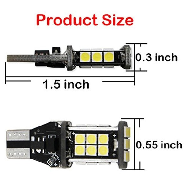 1 bóng đèn LED 921 912 T10 T15 W16W cho xe hơi 24SMD 3030 LED 1500