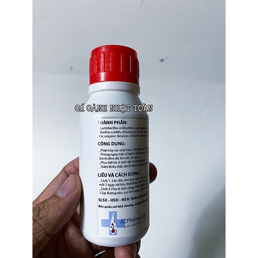 MEN VI SINH KHỬ MÙI TANH, LÀM TRONG NƯỚC CHO BỂ CÁ CẢNH ACPHARNO 125ML