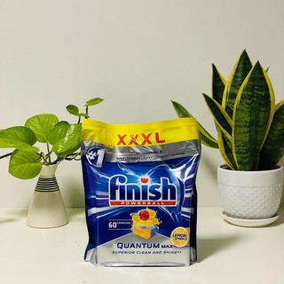 Viên rửa bát Finish Quantum Powerball 64 Tabs cao cấp + tặng viên rửa bát