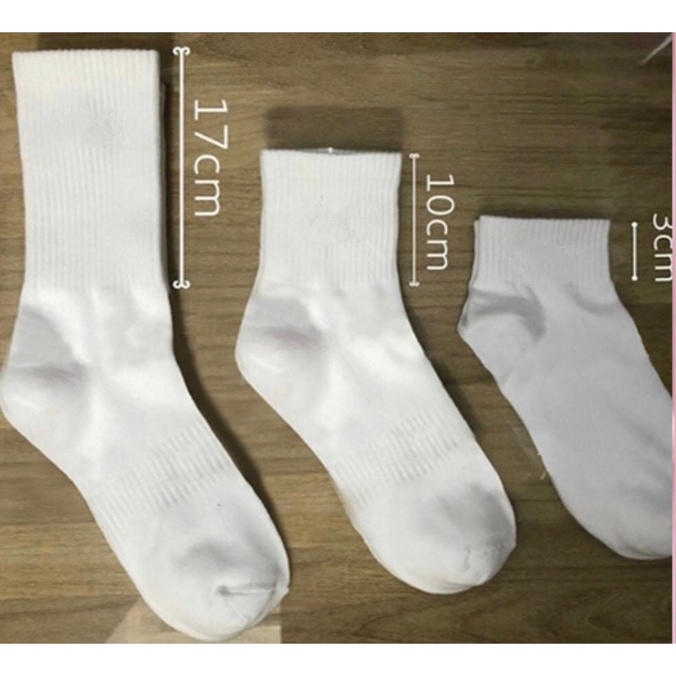 Tất Cổ Cao Trơn Nam Nữ Dệt Kim, Vớ Cổ Cao Cổ Trung Cổ Ngan Vải Cotton