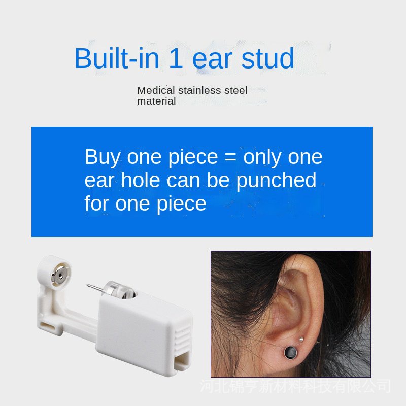 Khuyên Xỏ Tai Màu Đen Dùng Một Lần Phong Cách Punk Cá Tính Cho Nam Nữ