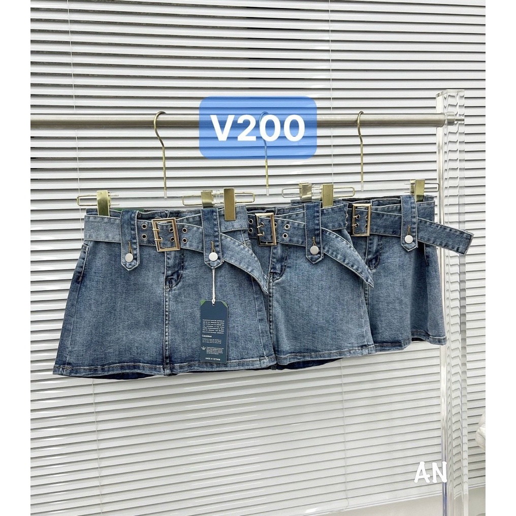 Chân Váy Bò Kèm Đai Bản To Nữ -Skirt jean dáng ngắn thiết kế thắt lưng cá tính có quần hàn quốc Về 2 màu xanh, khói