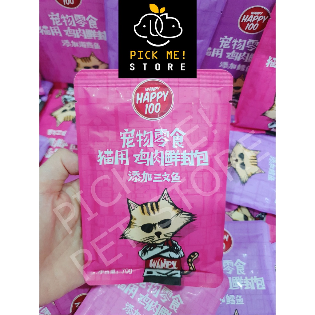 Pate Wanpy Happy 100 Cho Mèo Mọi Lứa Tuổi 70g