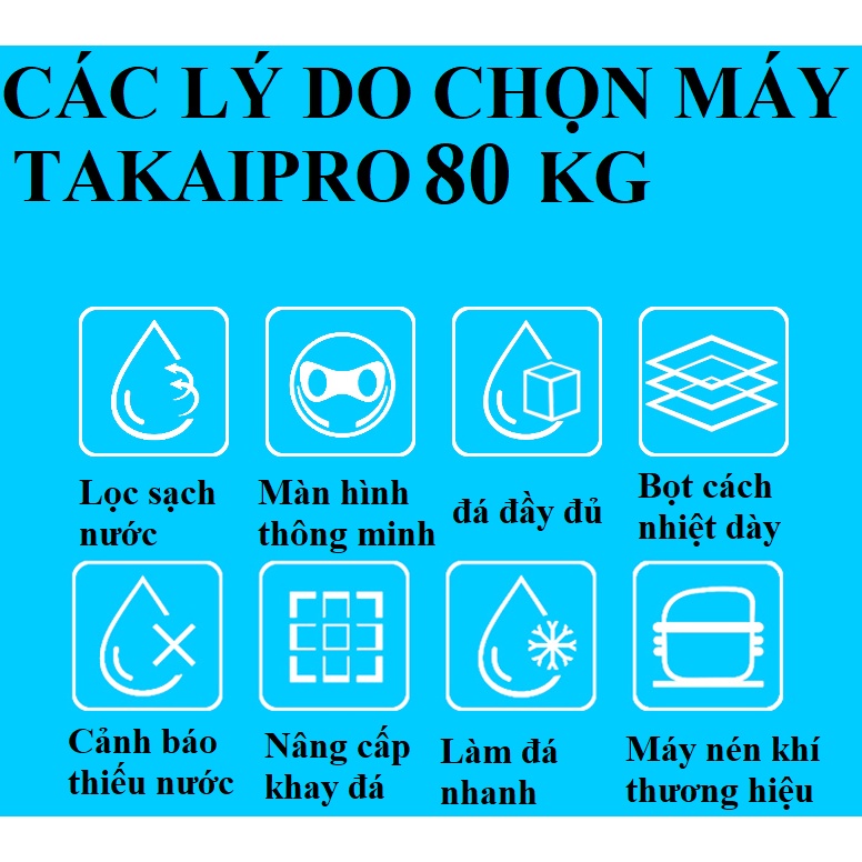 Máy làm đá viên TAKAIPRO HZB-60 68Kg/ngày - Thương hiệu Nhật Bản