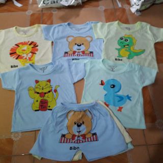 Bộ cotton hình cộc tay cho bé
