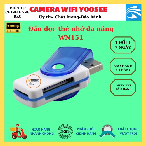 Đầu đọc thẻ nhớ đa năng WN151 Micro SD, SD, MMC, Mini SD, Pro Duo, Bh 3 tháng lỗi 1ổi 1 trong 7 ngày
