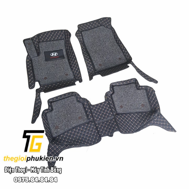 Hyundai Accent 2018-2019 - Thảm trải sàn da 6D kèm thảm rối chống bụi cao cấp cho Ô tô