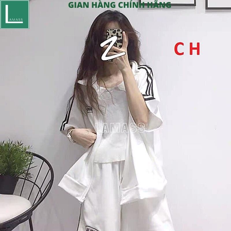 Bộ thể thao unisex hàn quốc có khóa kéo 2 mầu trắng xám ulzzang vintage -LAMASS