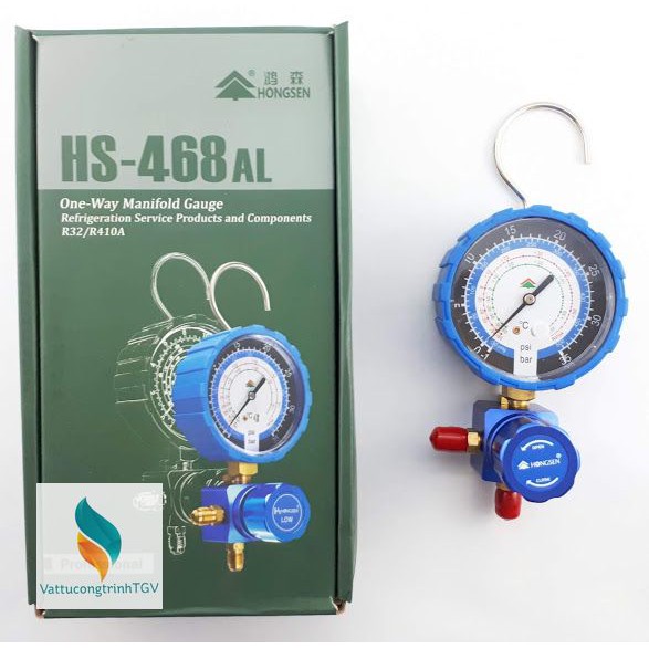 Đồng hồ đo gas đơn Hongsen HS-468AL hạ áp (R32/R410)