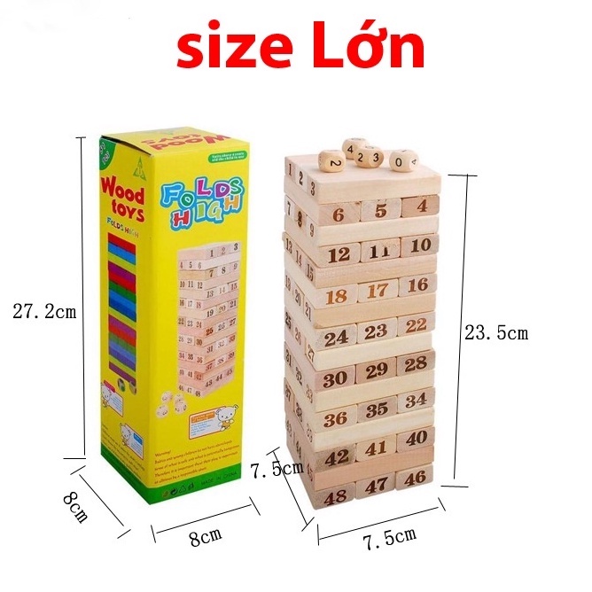 Đồ Chơi Rút Gỗ Loại To Chất Lượng Cao, Chất Liệu Gỗ An Toàn Khi Choi