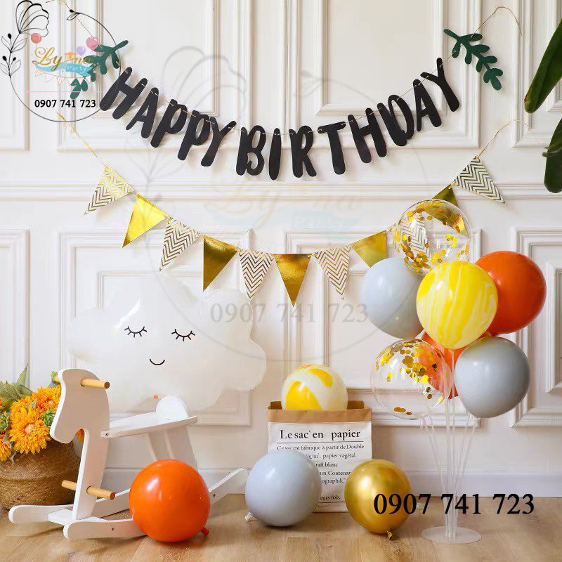 Set trang trí sinh nhật Dây Chữ HPBD kiểu mới - (Kèm Fairy Led 3m)