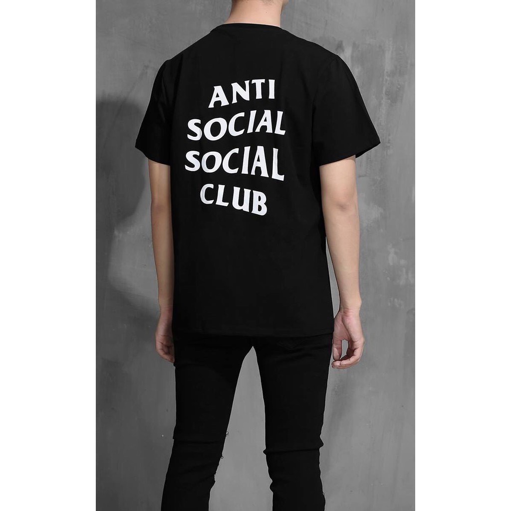 Áo thun form rộng  nam nữ unisex, màu đen, tay lỡ, oversize Anti Social Social Club | Lee Hoàng Group