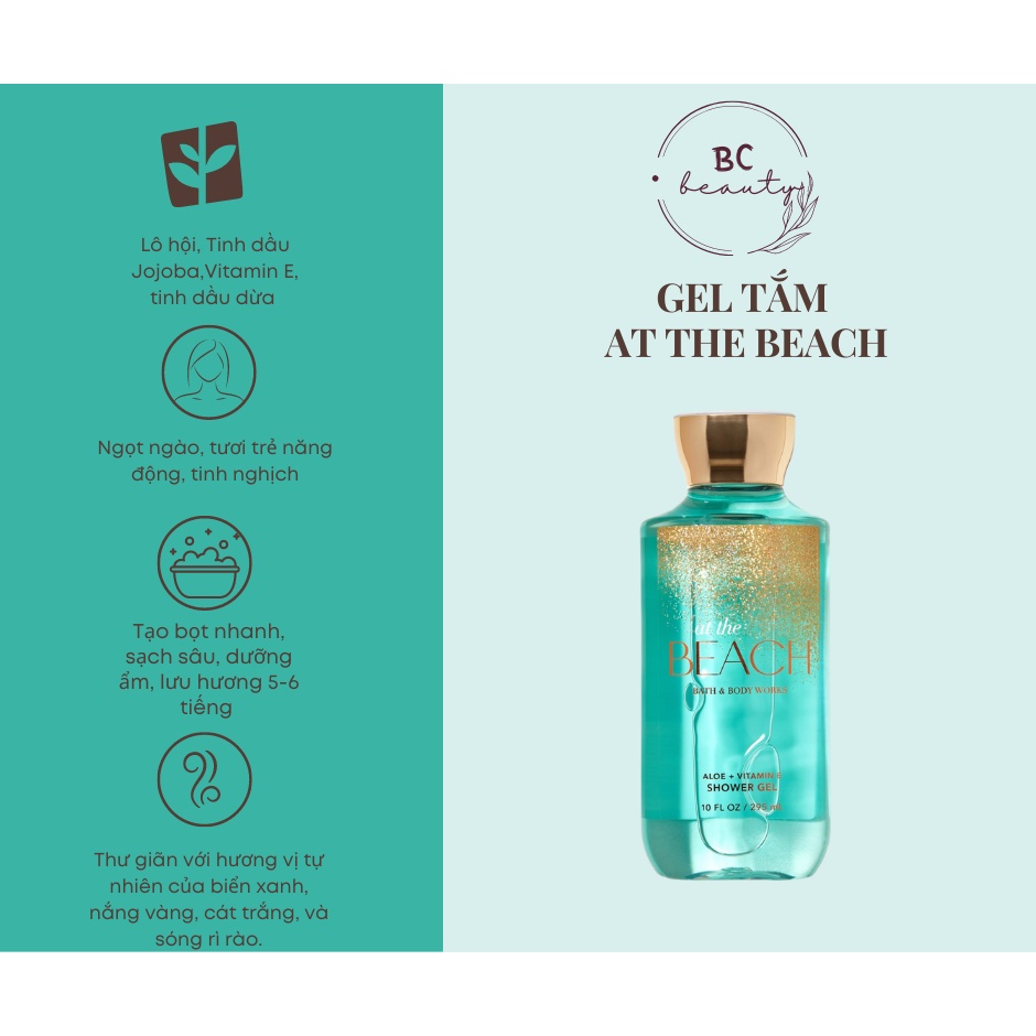 Trọn Bộ Bath And Body Works Hương At The Beach | Sữa Tắm Hương Nước Hoa, Xịt Thơm Body, Kem Dưỡng Ẩm Nhập Khẩu USA 100%