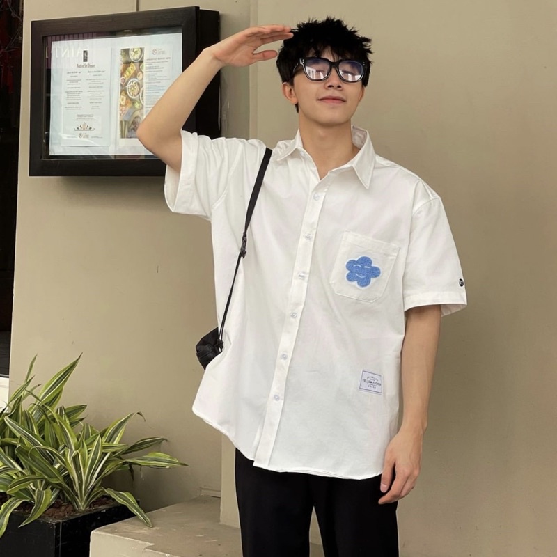 Áo Sơ Mi Local Brand Yellow Flicker - Punch Needle Ngắn Tay Unisex Nam/Nữ