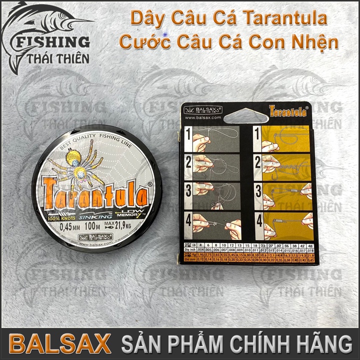 Dây Câu, Cước Câu Cá Con Nhện Tarantula Cuộn 100m Màu Xám Khói Sản Phẩm Chính Hãng Balsax