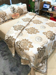 Bộ chăn ga gấm lụa 7 món trần bông y ảnh