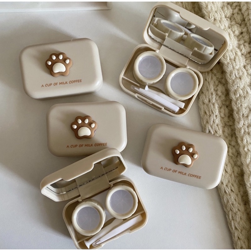 Khay Gương Chân Gấu Thỏ Cute - Khay Đựng Kính Áp Tròng BLINKSEYES