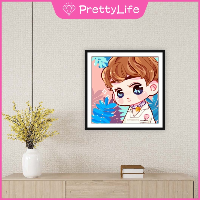 Bộ Tranh Đính Đá 5D Tự Làm Kích Thước 30X30Cm Hình Nhóm Nhạc EXO