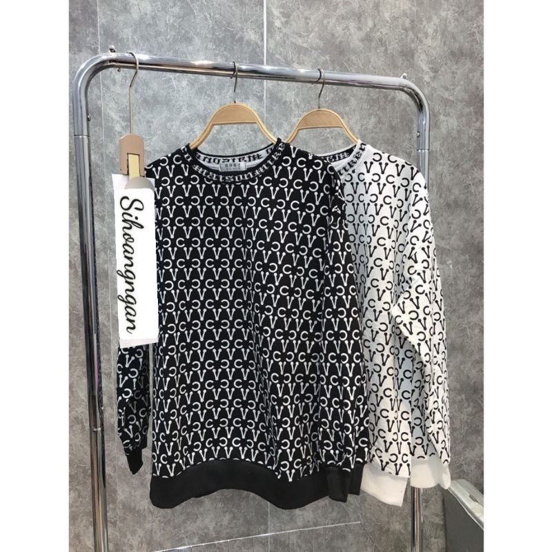 Áo Dài Tay Mikenco Monogram Tshirt Chính Hãng Chất Cotton Đẹp, Áo Phông Nam Nữ Mikenko Hoạ Tiết Chữ Vòng Cổ W