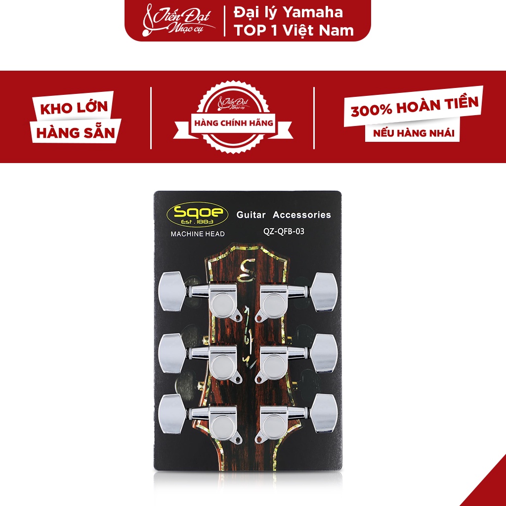 Bộ 6 Khóa Đàn (Chốt Đàn) Guitar Acoustic Sqoe QZ-QFB-01, QZ-QFB-03, Khóa Dầu Cao Cấp, Độ Bền Cao