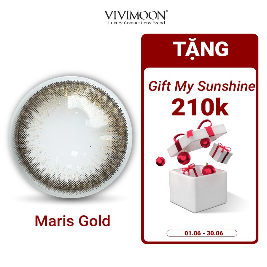 Kính áp tròng VIVIMON Maris Gold nâu rêu 14.2mm