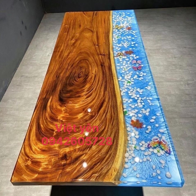 Combo  1kg keo Epoxy + 1  bộ set  màu  xanh nước biển  & trắng